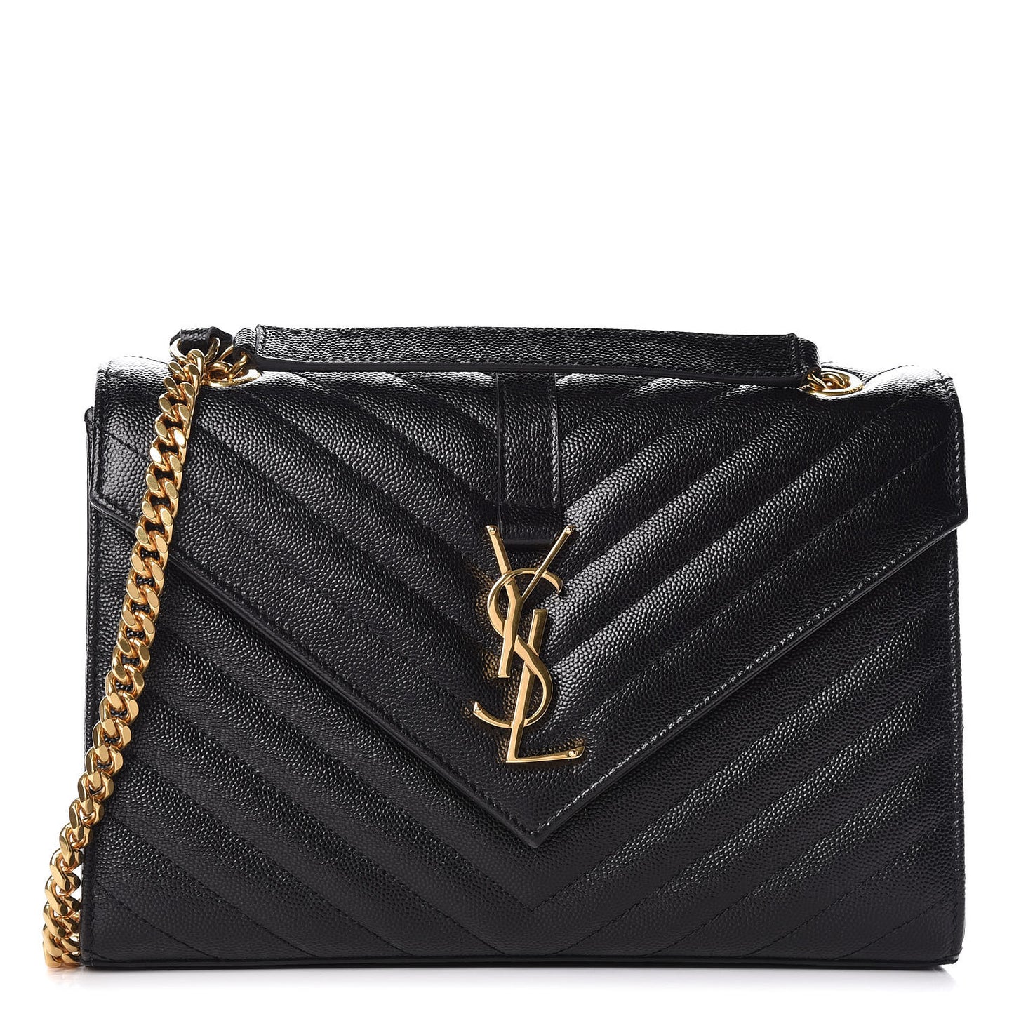 Grain De Poudre Matelasse Chevron Medium Monogram Satchel Black