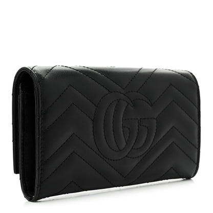 Gucci Calfskin Matelasse GG Marmont Continental Wallet Black 3 of 9