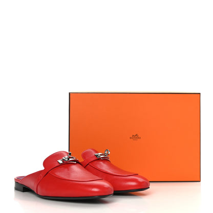 Hermes Goatskin Oz Mules 41 Rouge A Levre 8 of 8