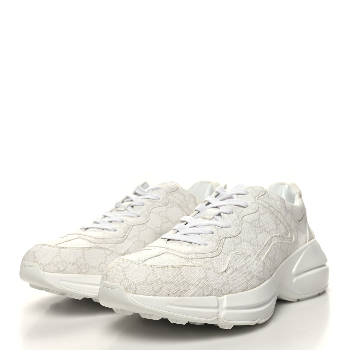 GG Supreme Monogram Mens Rhyton Sneakers 8 White