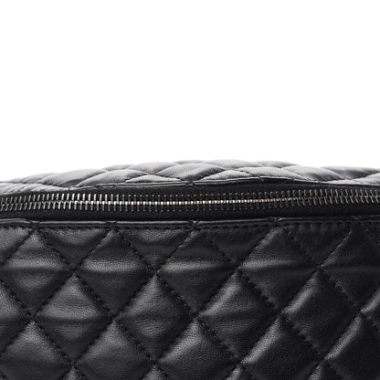 Chanel Lambskin Quilted Banane Waist Bag Fanny Pack Black 10 of 10