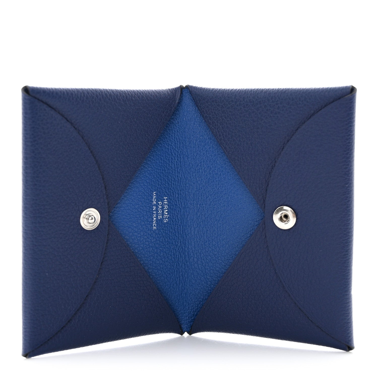 Hermes Evercolor Verso Calvi Card Case Bleu Saphir Bleu France 5 of 9
