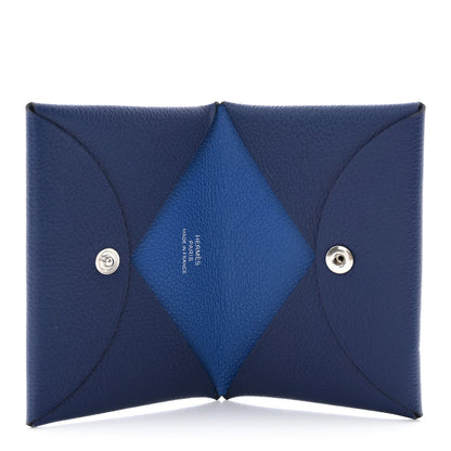 Hermes Evercolor Verso Calvi Card Case Bleu Saphir Bleu France 5 of 9