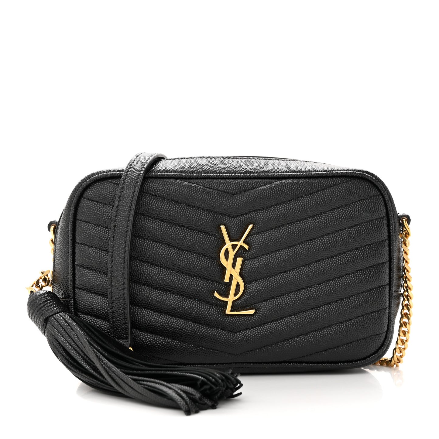 Grain De Poudre Matelasse Monogram Mini Lou Camera Bag Black