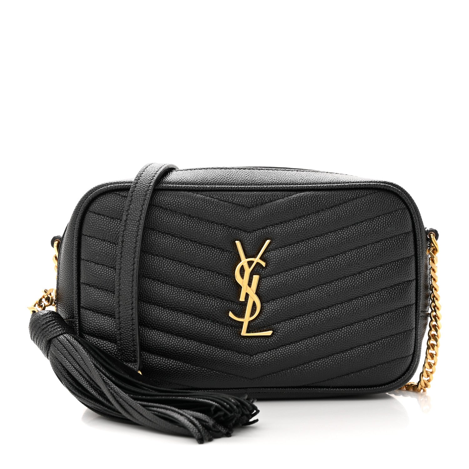 Saint Laurent Grain De Poudre Matelasse Monogram Mini Lou Camera Bag Black 1 of 13