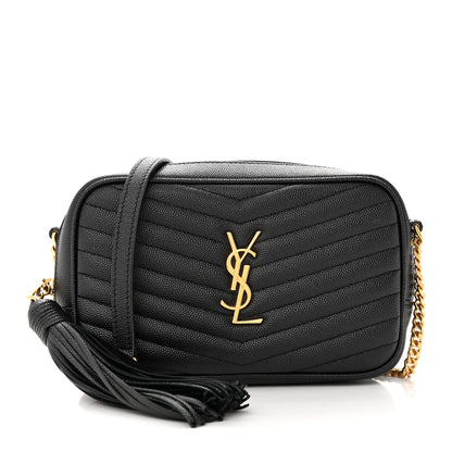 Saint Laurent Grain De Poudre Matelasse Monogram Mini Lou Camera Bag Black 1 of 13