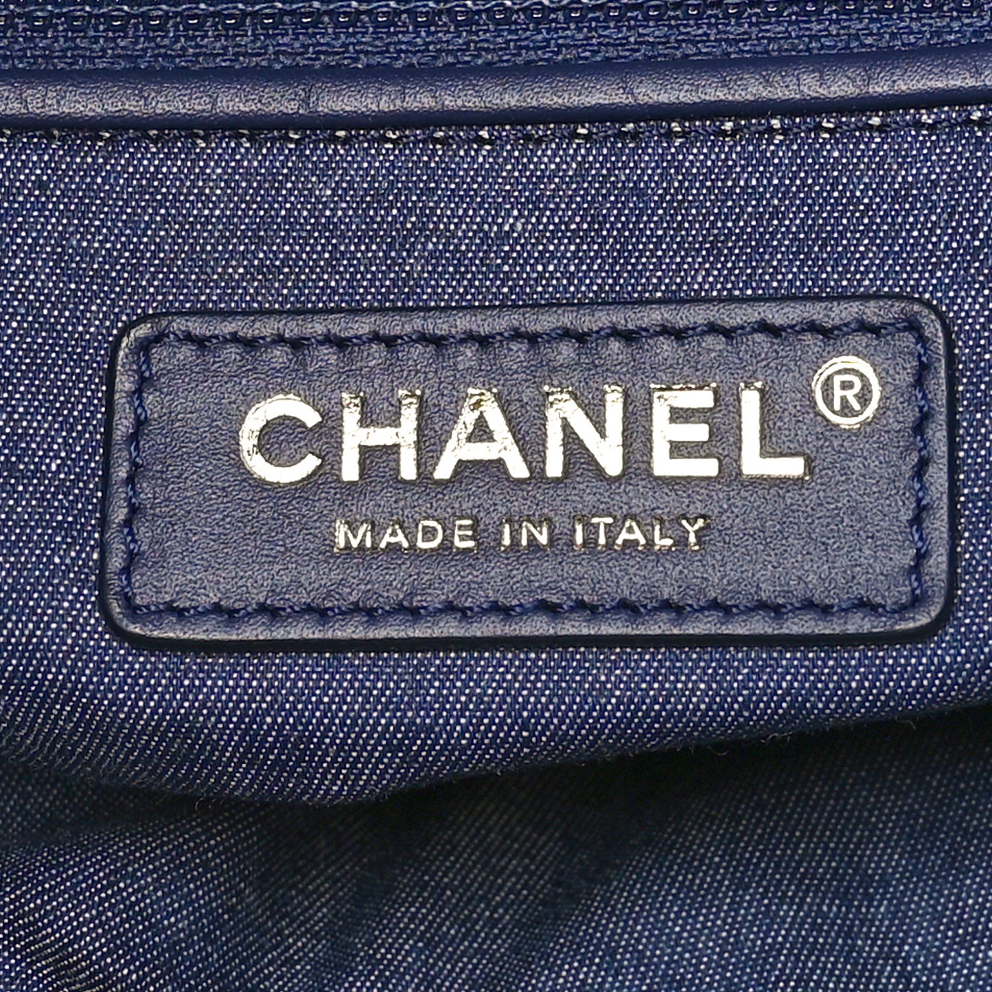 Denim Large Two Tone CC Shopping Blue