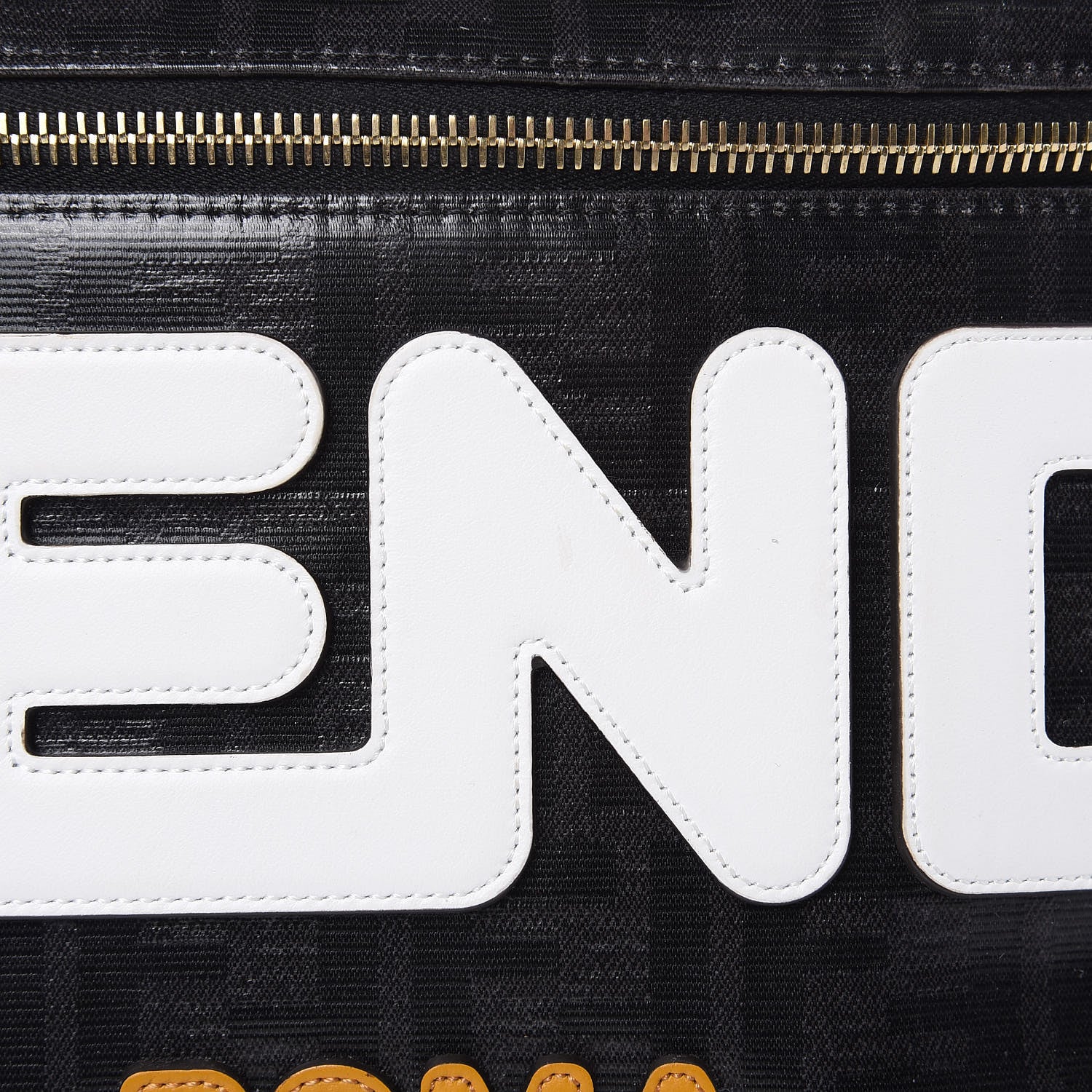 Fendi X FILA Glazed Fabric Vitello Century FF 1974 Mania Belt Bag Black White 8 of 8