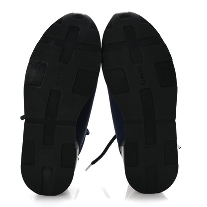Hermes Technical Canvas Mens Miles Sneakers 40 Marine Black 6 of 11