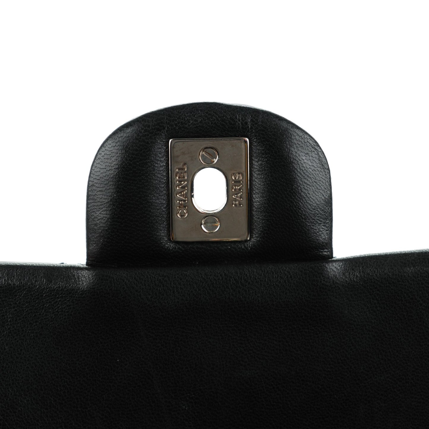 Patent Calfskin Quilted Mini Rectangular Flap Black