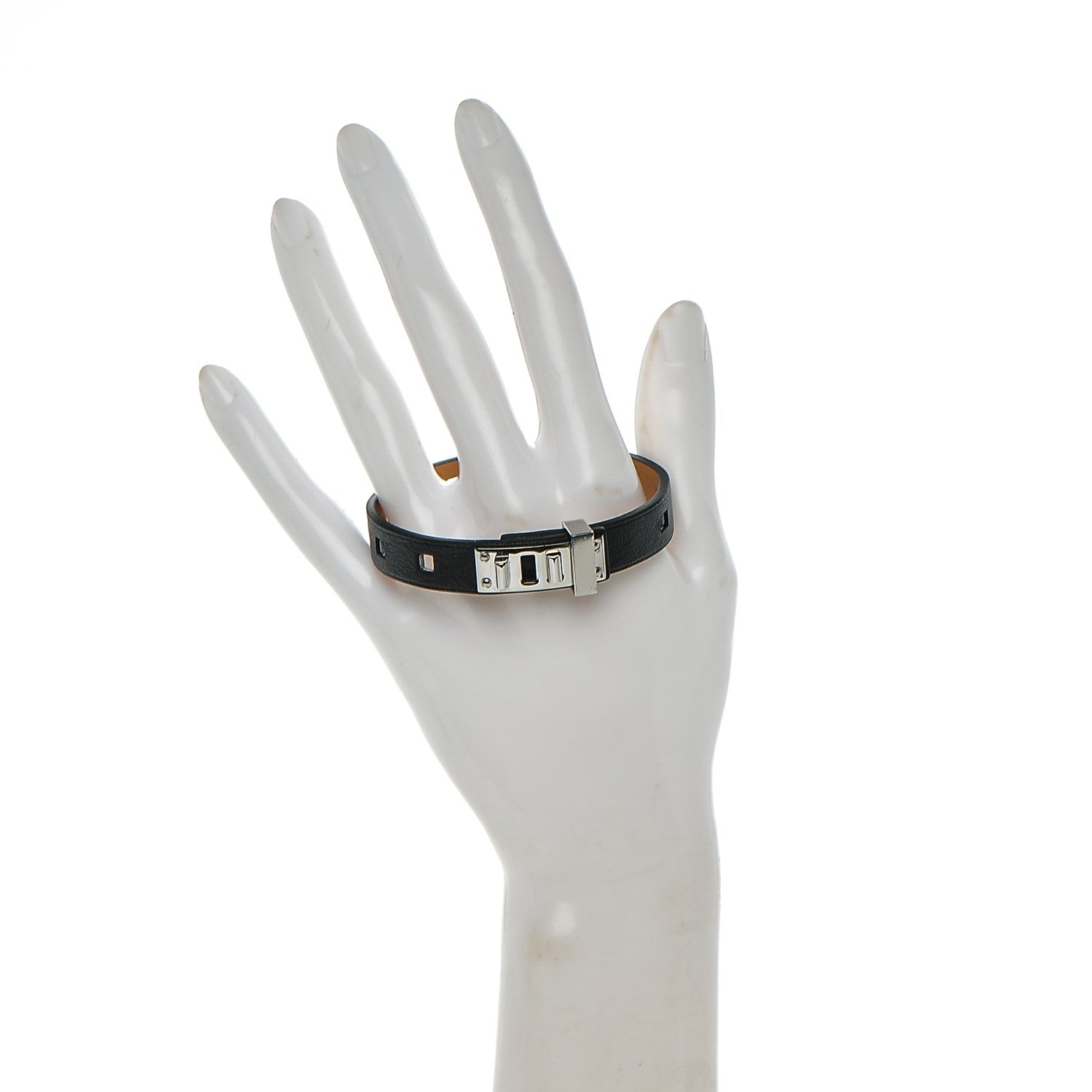 Hermes Swift Mini Dog Perforated Square Bracelet T4 Black 2 of 6