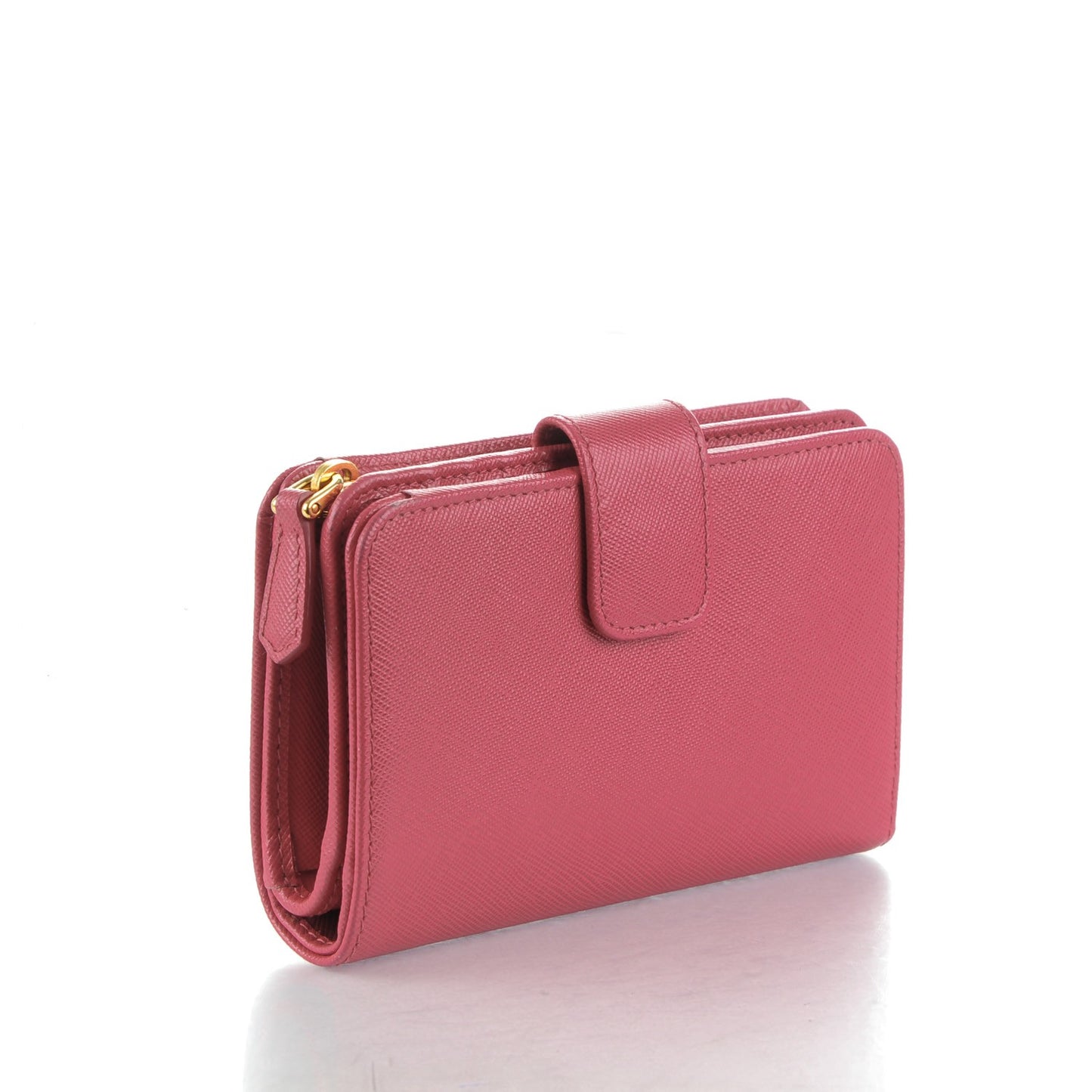 Saffiano Metal Compact Wallet Peonia