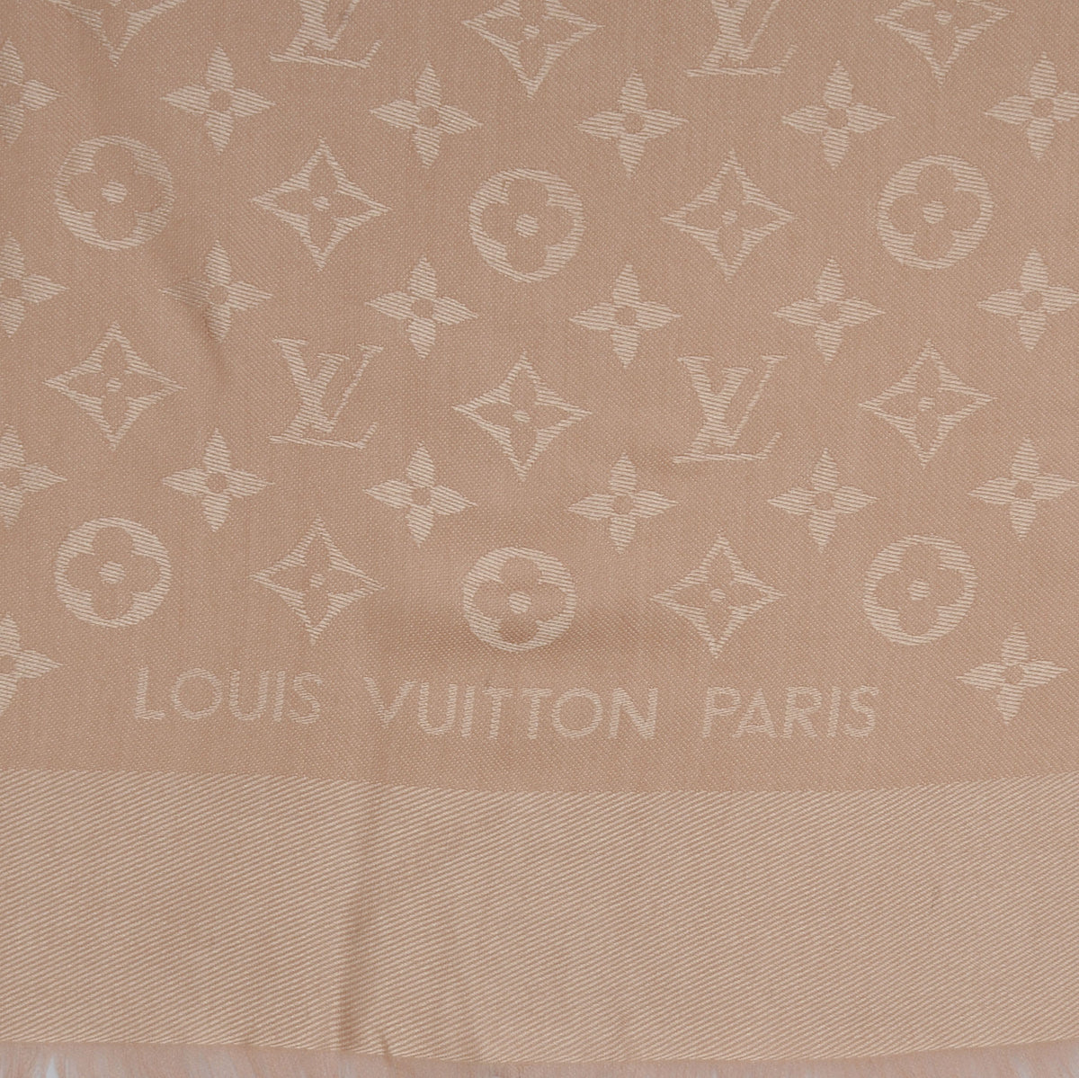 Louis Vuitton Silk Wool Monogram Shawl Nude 1 of 5