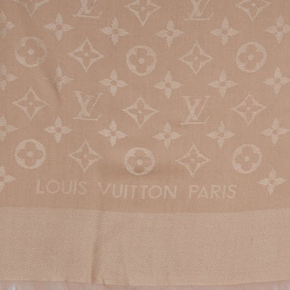 Louis Vuitton Silk Wool Monogram Shawl Nude 1 of 5