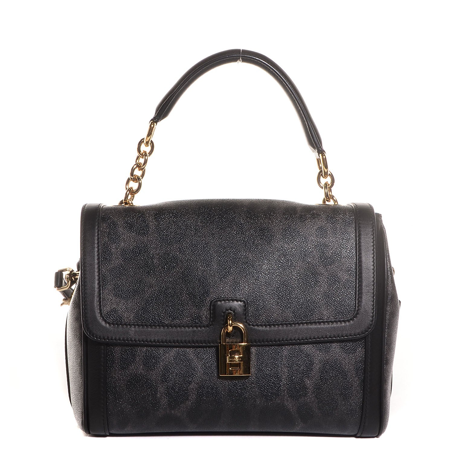 Dolce & Gabbana Coated Canvas Leopard Crest Shoulder Bag 1 of 6
