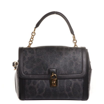 Dolce & Gabbana Coated Canvas Leopard Crest Shoulder Bag 1 of 6