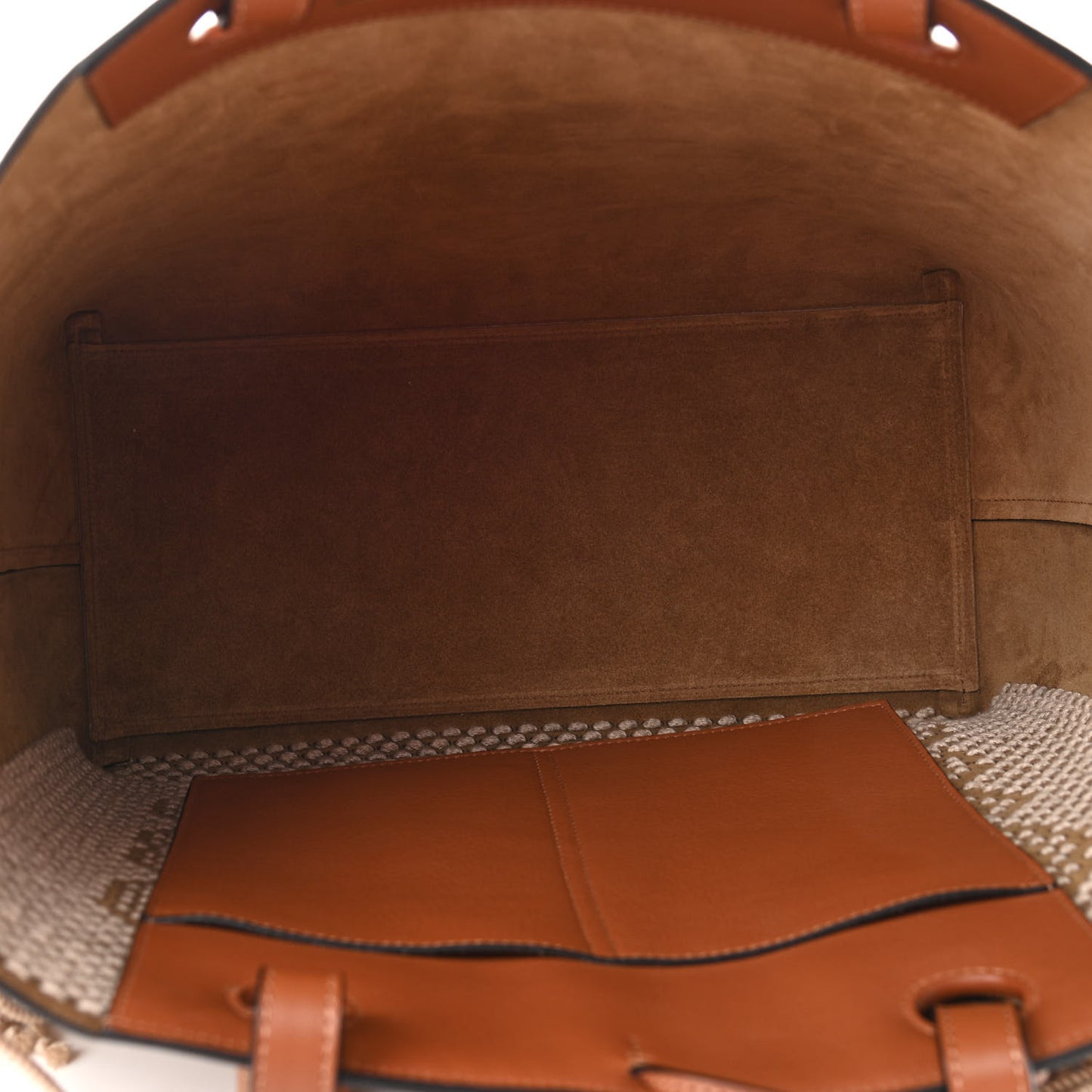 Calfskin Woven Cord Anagram Tote Bag Tan