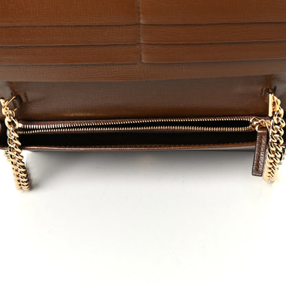 Gucci GG Supreme Monogram Azalea Calfskin Horsebit 1955 Wallet On Chain Beige Ebony Brown Sugar 4 of 6