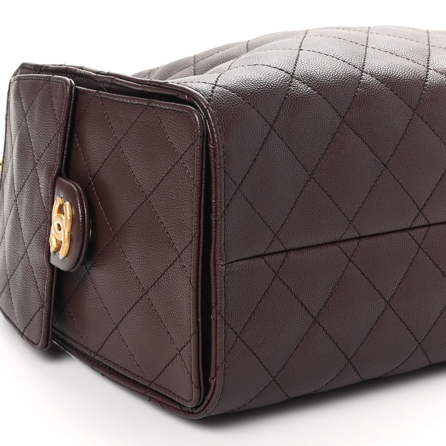 Caviar Quilted Small Chanel 25 Handbag Dark Brown