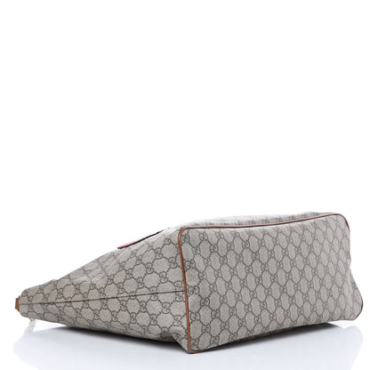 Gucci Soft GG Supreme Monogram Blind For Love Embroidered Medium Crossbody Tote Beige Tuscany Multicolor 4 of 11
