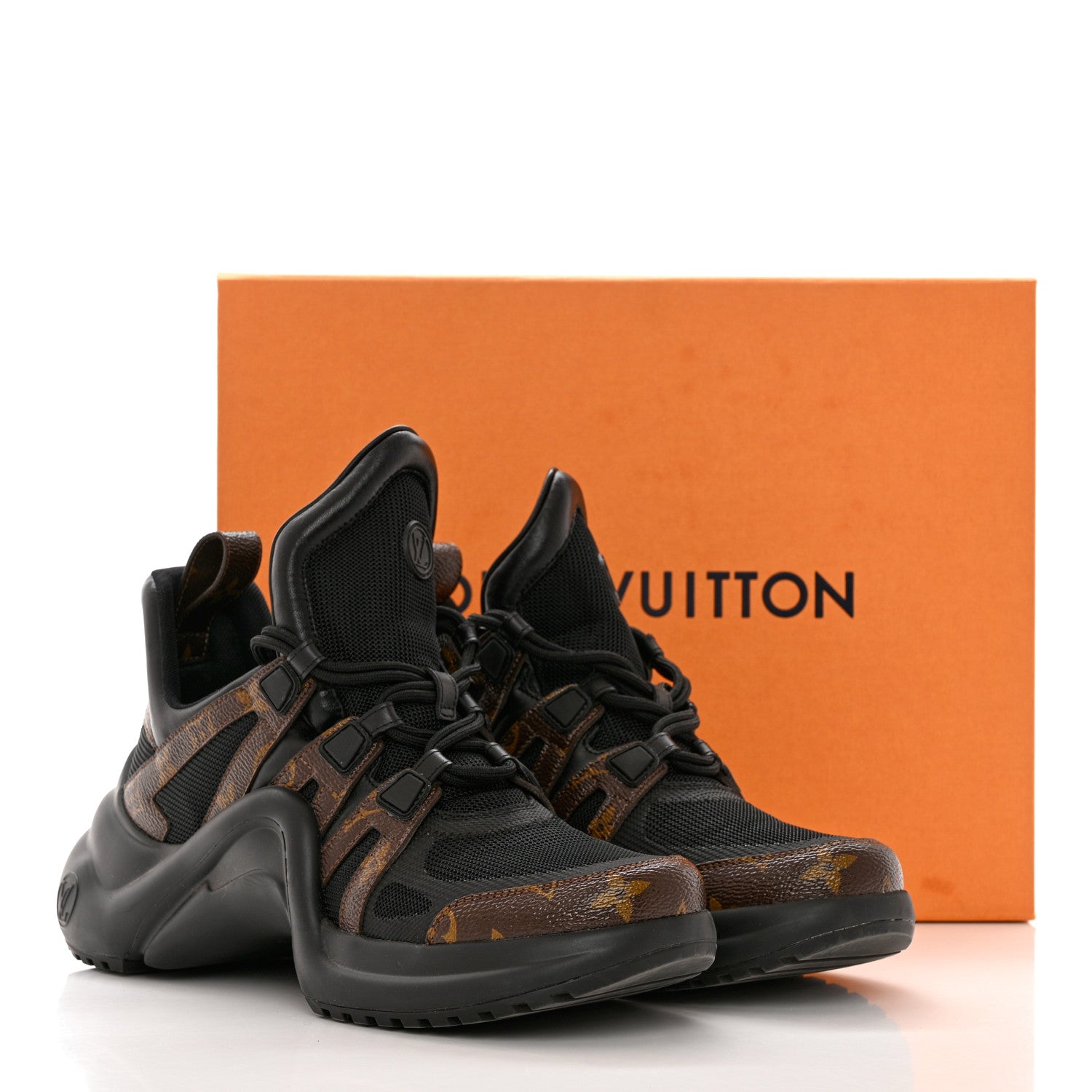 Louis Vuitton Calfskin Patent Monogram LV Archlight Sneakers 41 Black 9 of 9