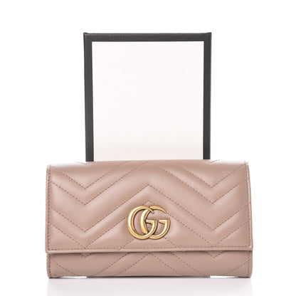 Gucci Calfskin Matelasse GG Marmont Continental Wallet Porcelain Rose 9 of 9