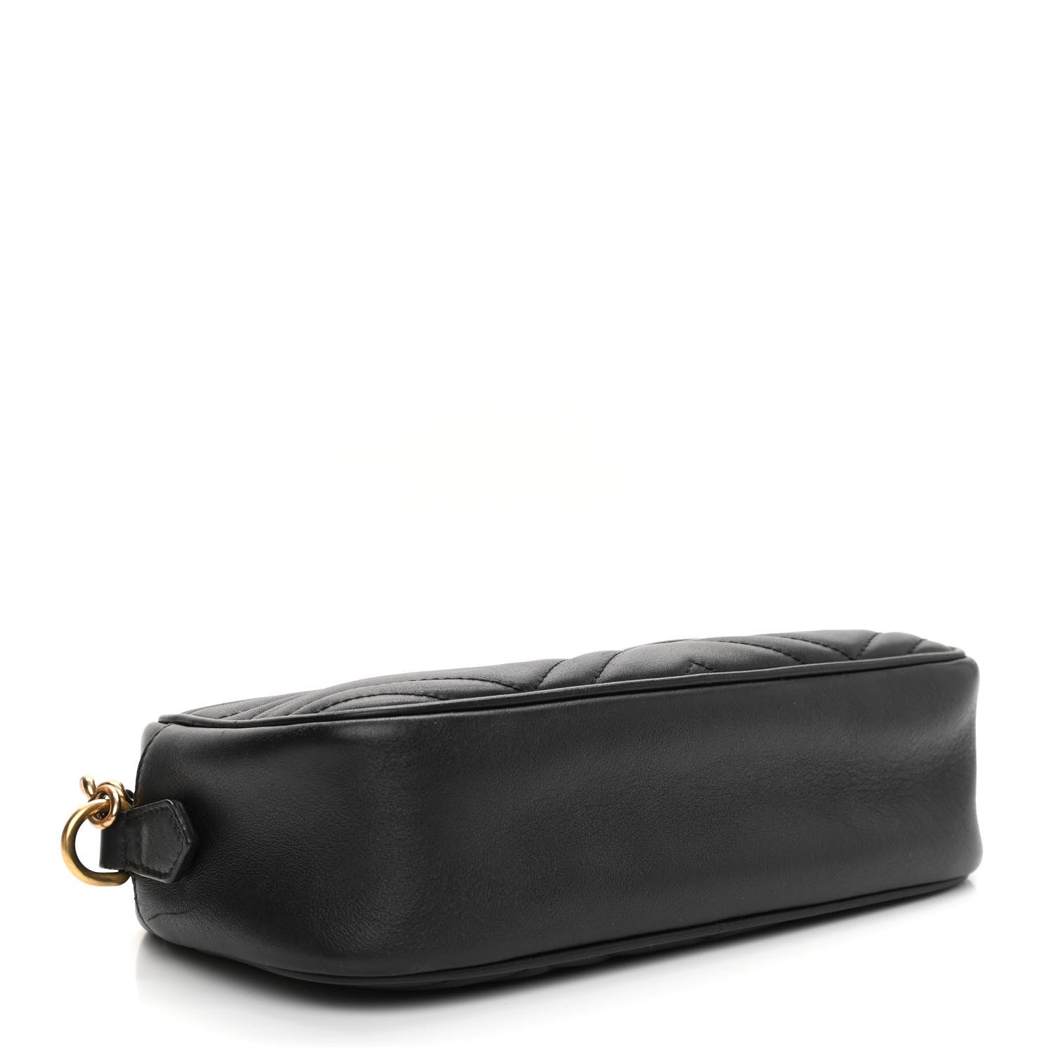 Gucci Calfskin Matelasse Small GG Marmont Chain Shoulder Bag Black 4 of 11