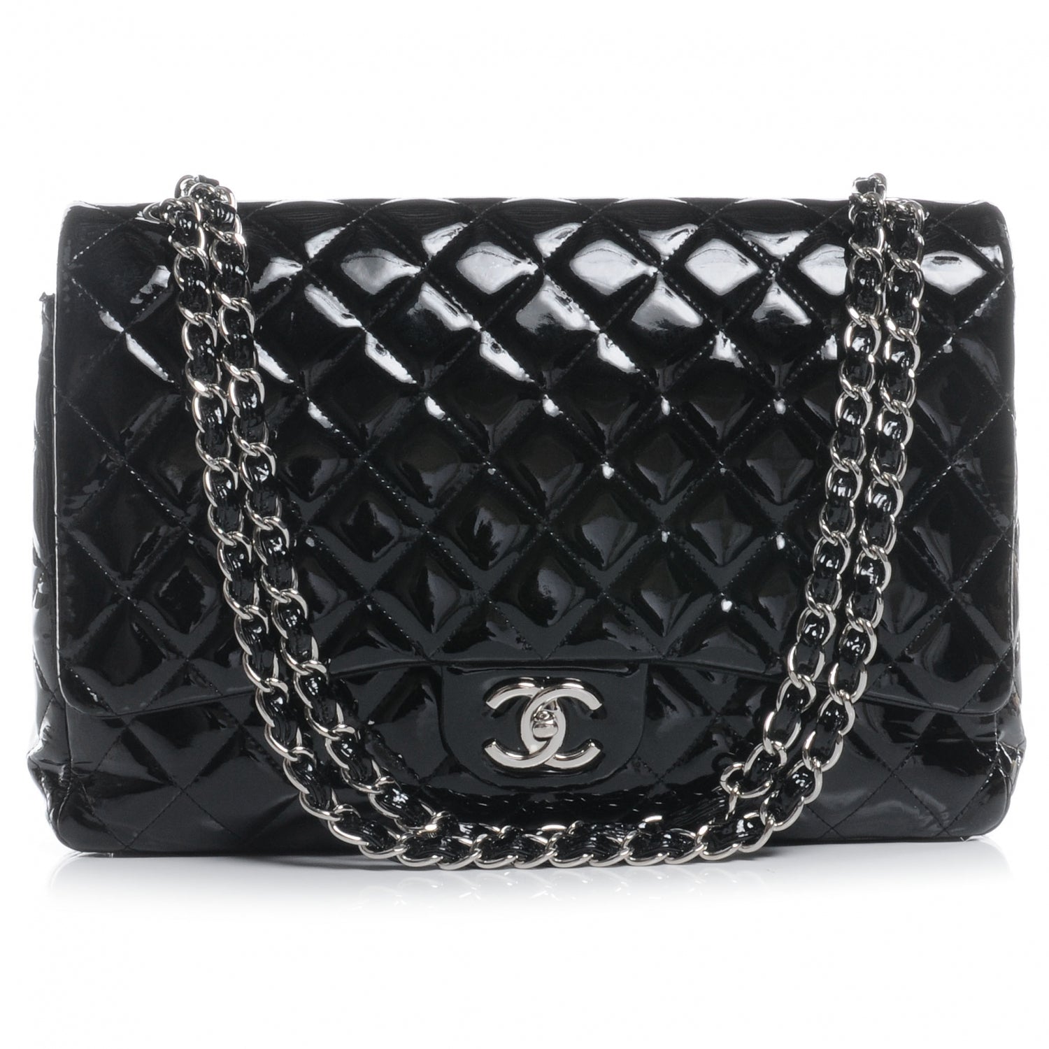 Chanel Patent Quilted Maxi Double Flap Black 1 of 7