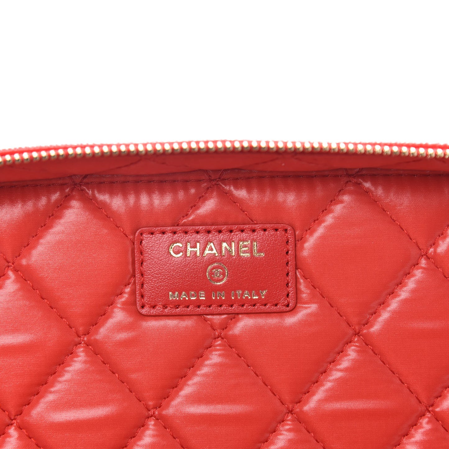 Caviar Quilted Large Vanity Pouch Red