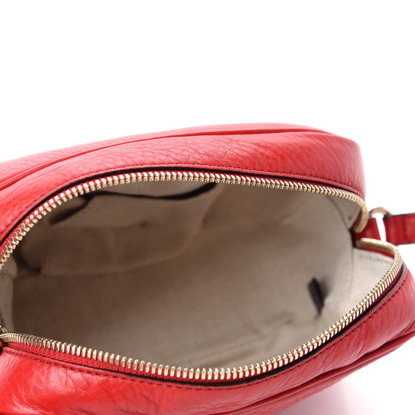 Pebbled Calfskin Small Soho Disco Bag Vibrant Red