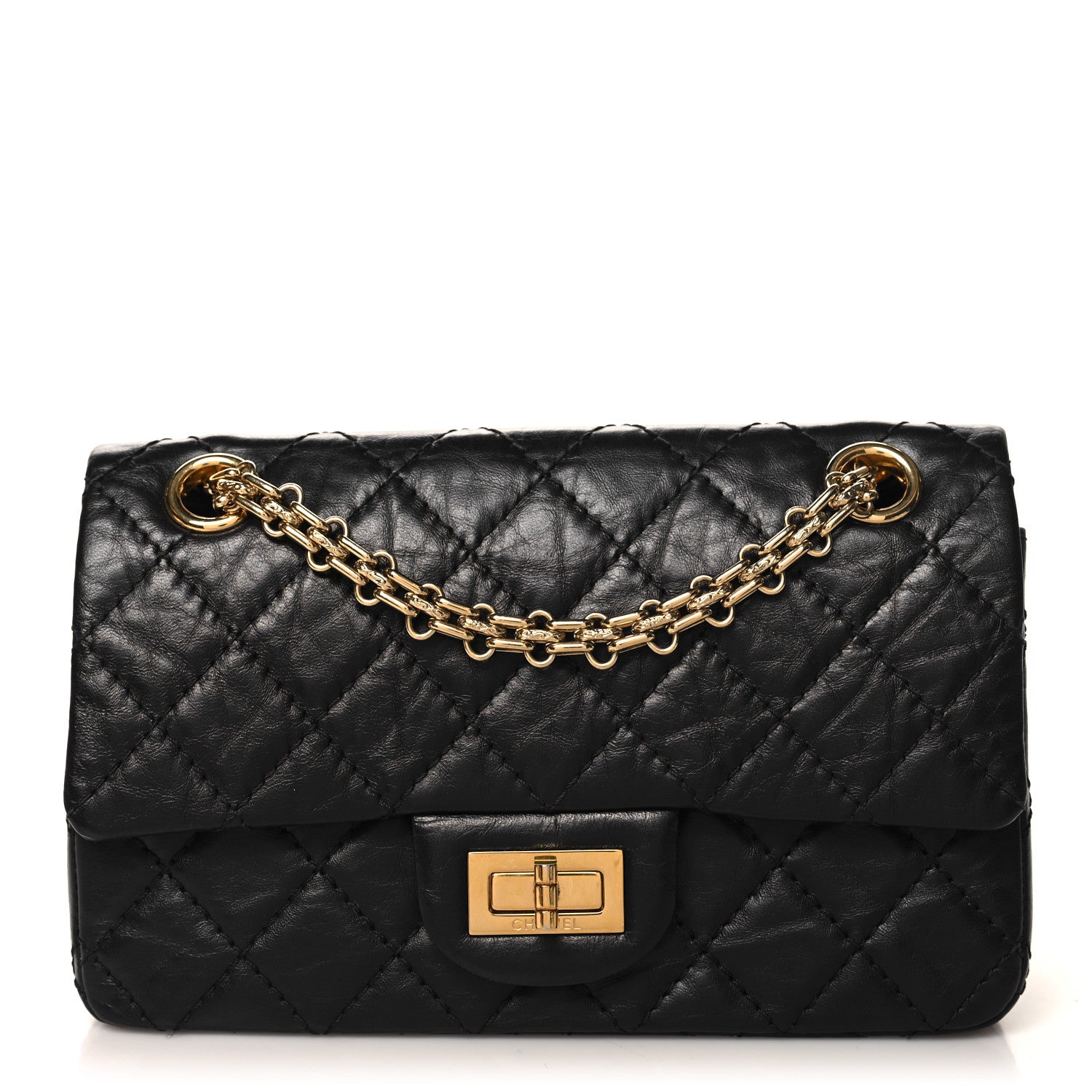Chanel Aged Calfskin Quilted 2.55 Reissue Mini Flap Black 1 of 10