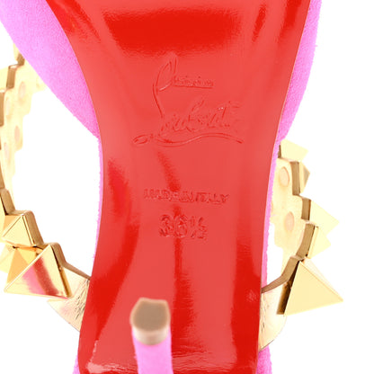 Christian Louboutin Veau Velours Specchio Planet Choc 80 Mule  36.5 Diva Pink 8 of 8