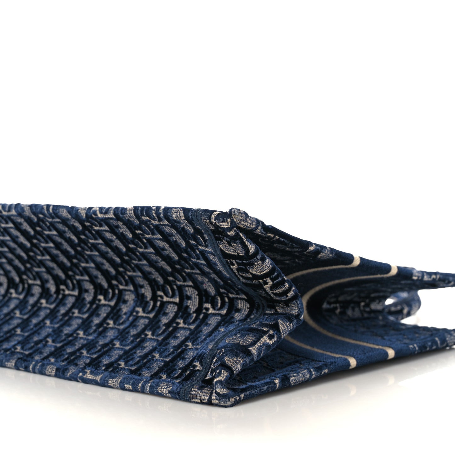 Oblique Velvet Medium Book Tote Blue Multicolor