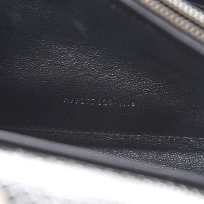 Saint Laurent Metallic Calfskin Python Embossed Monogram Chain Wallet Silver 7 of 13