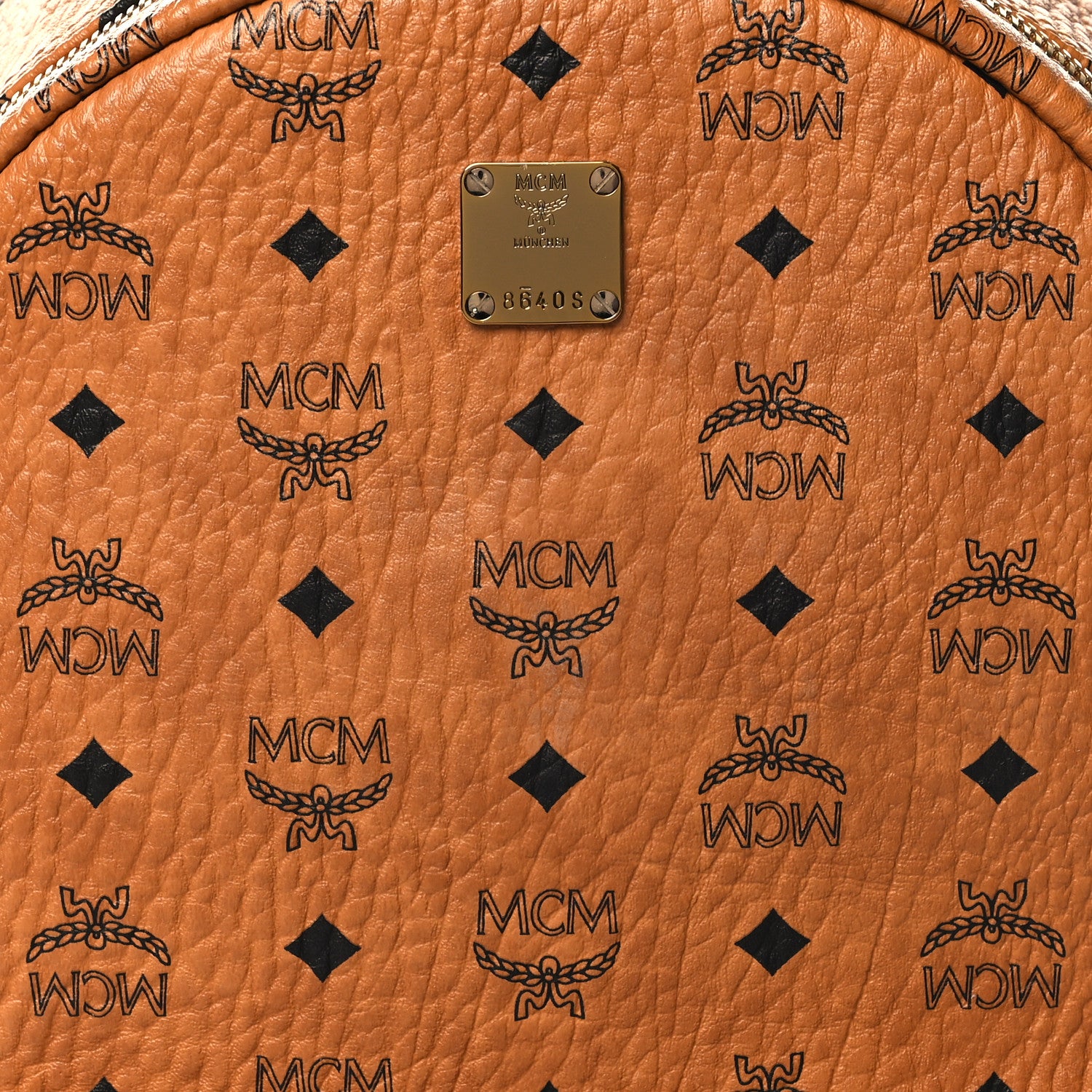 MCM Visetos Medium Side Studs Stark Backpack Cognac 7 of 14