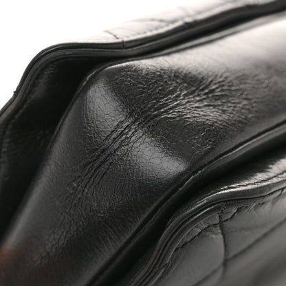 Chanel Glazed Calfskin Quilted Large Perfect Edge Flap Black 13 of 14