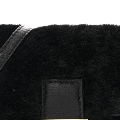 Fendi Shearling Shiny Nappa Micro Baguette Black 9 of 11