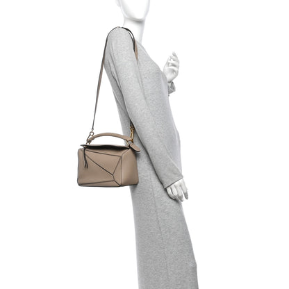 Loewe Grained Calfskin Small Puzzle Bag Sand 2 of 9