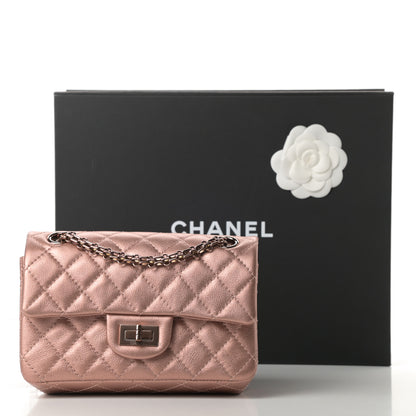 Chanel Metallic Grained Calfskin Quilted 2.55 Reissue Mini Flap Copper Pink 11 of 11