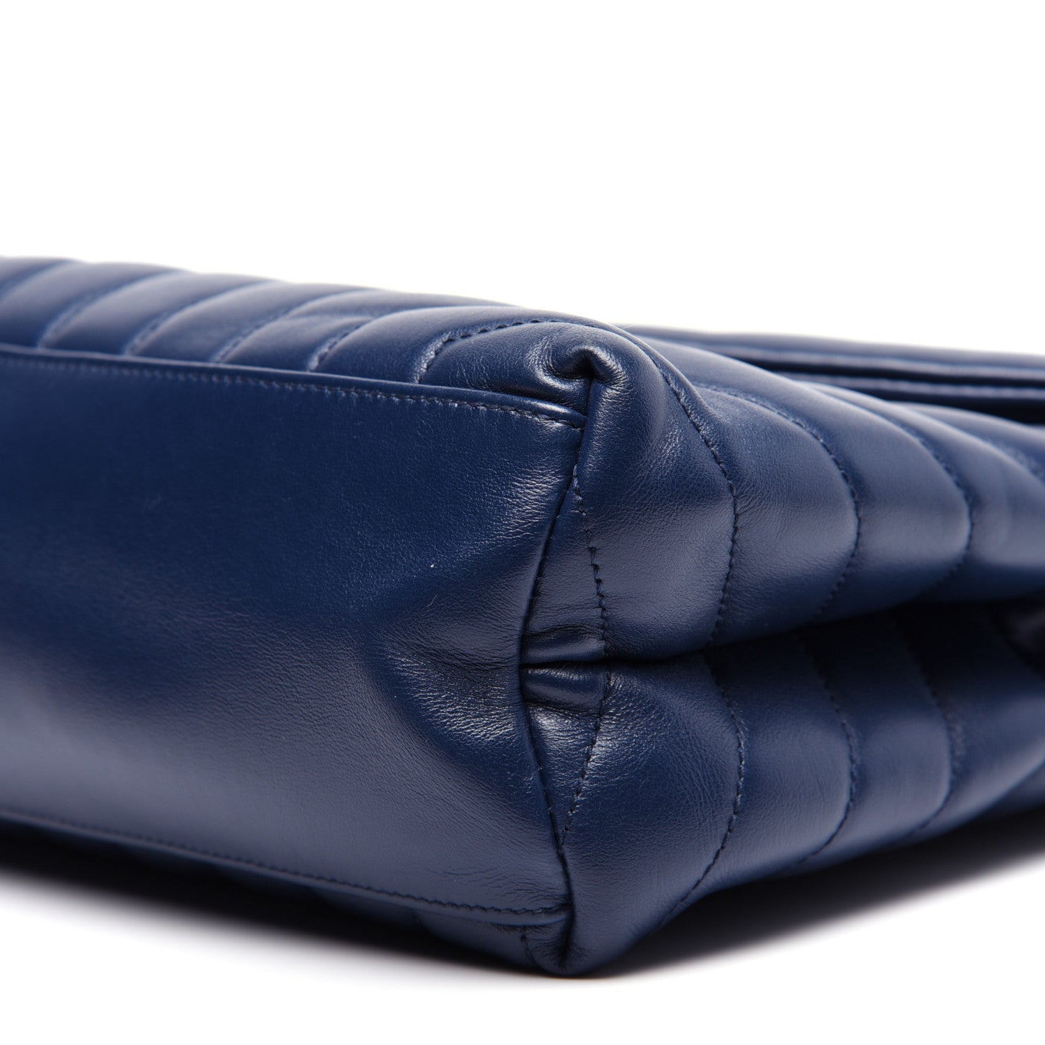 Saint Laurent Calfskin Y Quilted Monogram Medium Loulou Chain Satchel Denim Blue 7 of 16