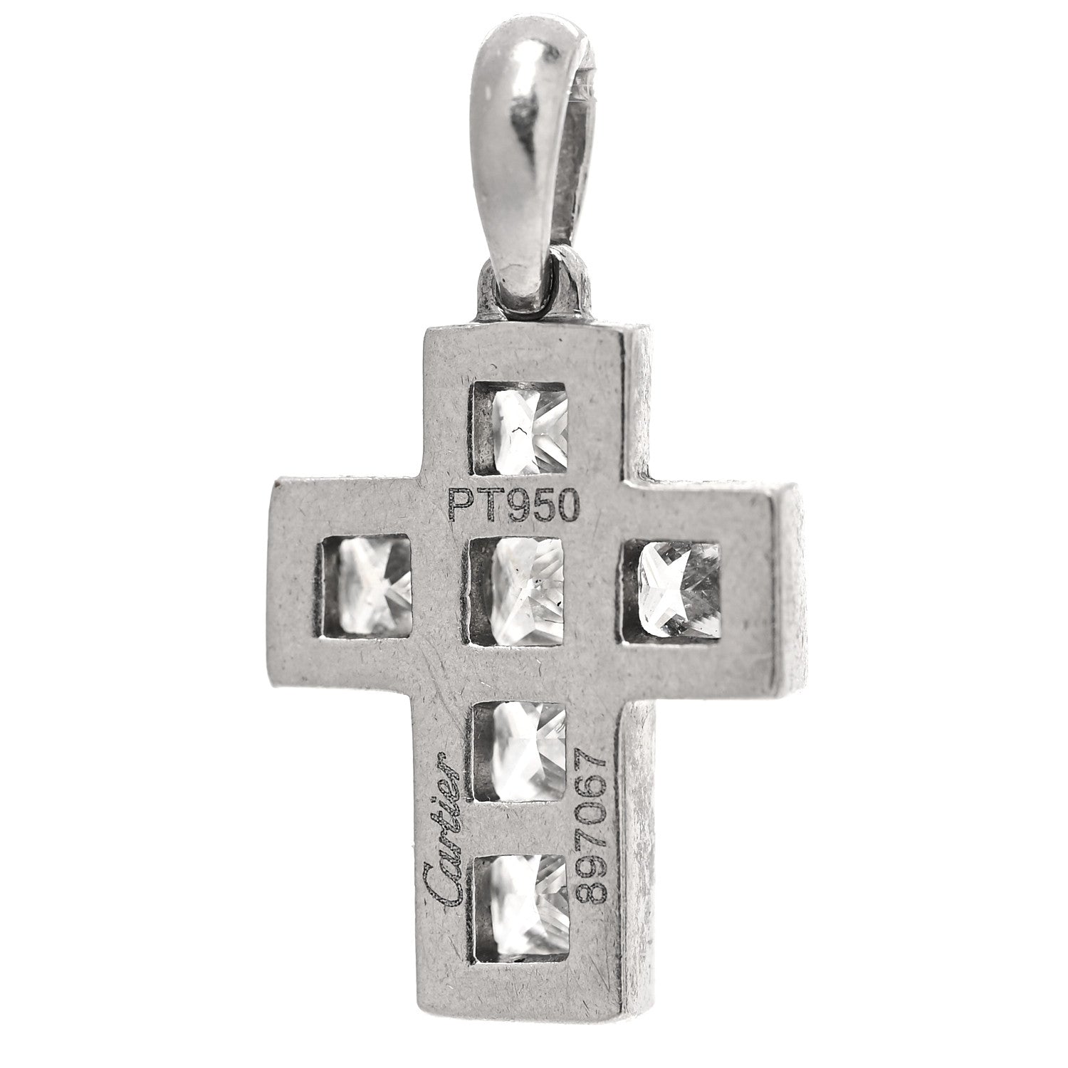 Cartier Platinum Diamond Cross Pendant 3 of 3