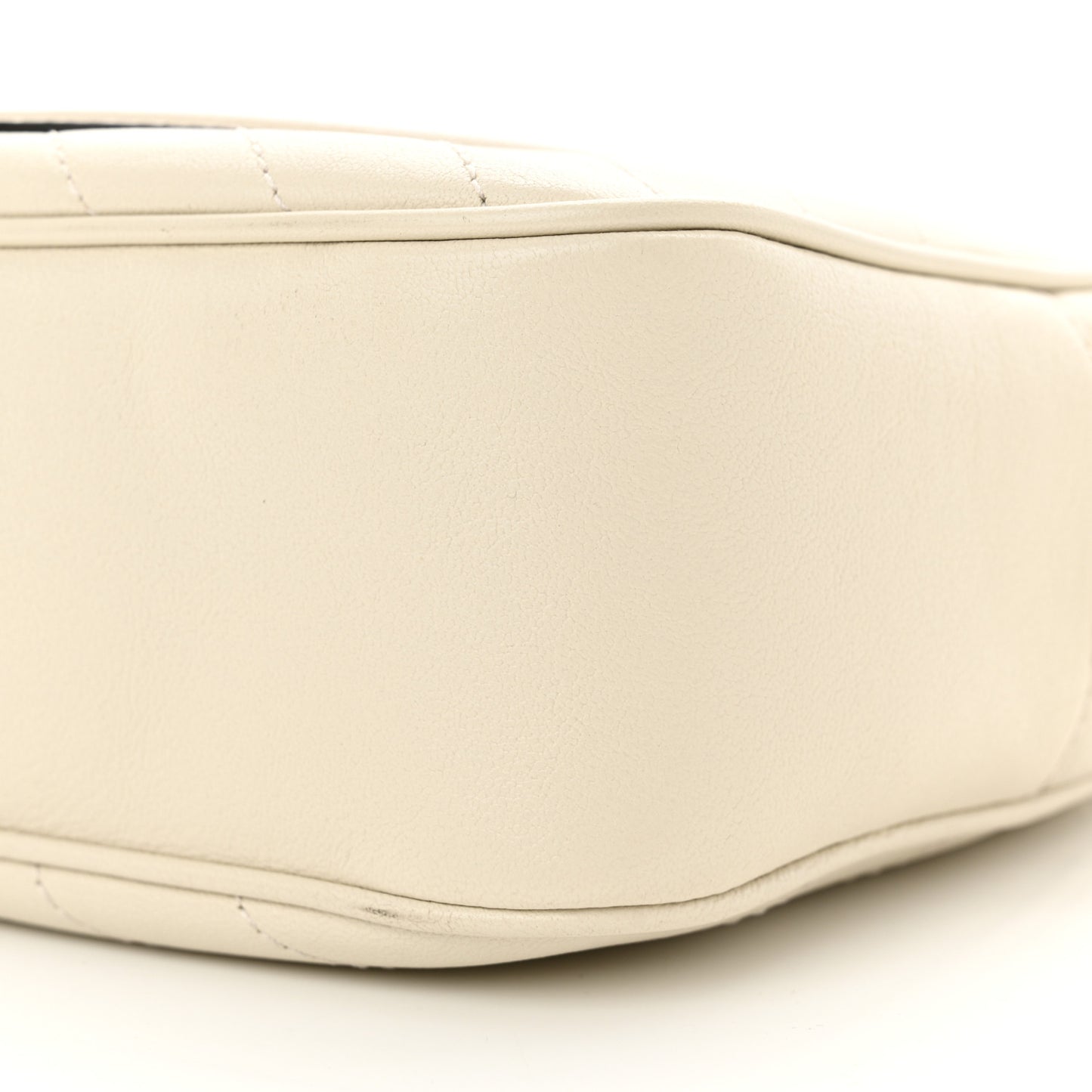 Sakai Be Green Calfskin Diagonal Stitched Small Blondie Shoulder Bag Mystic White