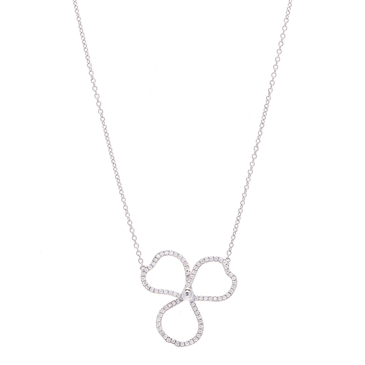 Tiffany Platinum Diamond Large Paper Flowers Pendant Necklace 1 of 6