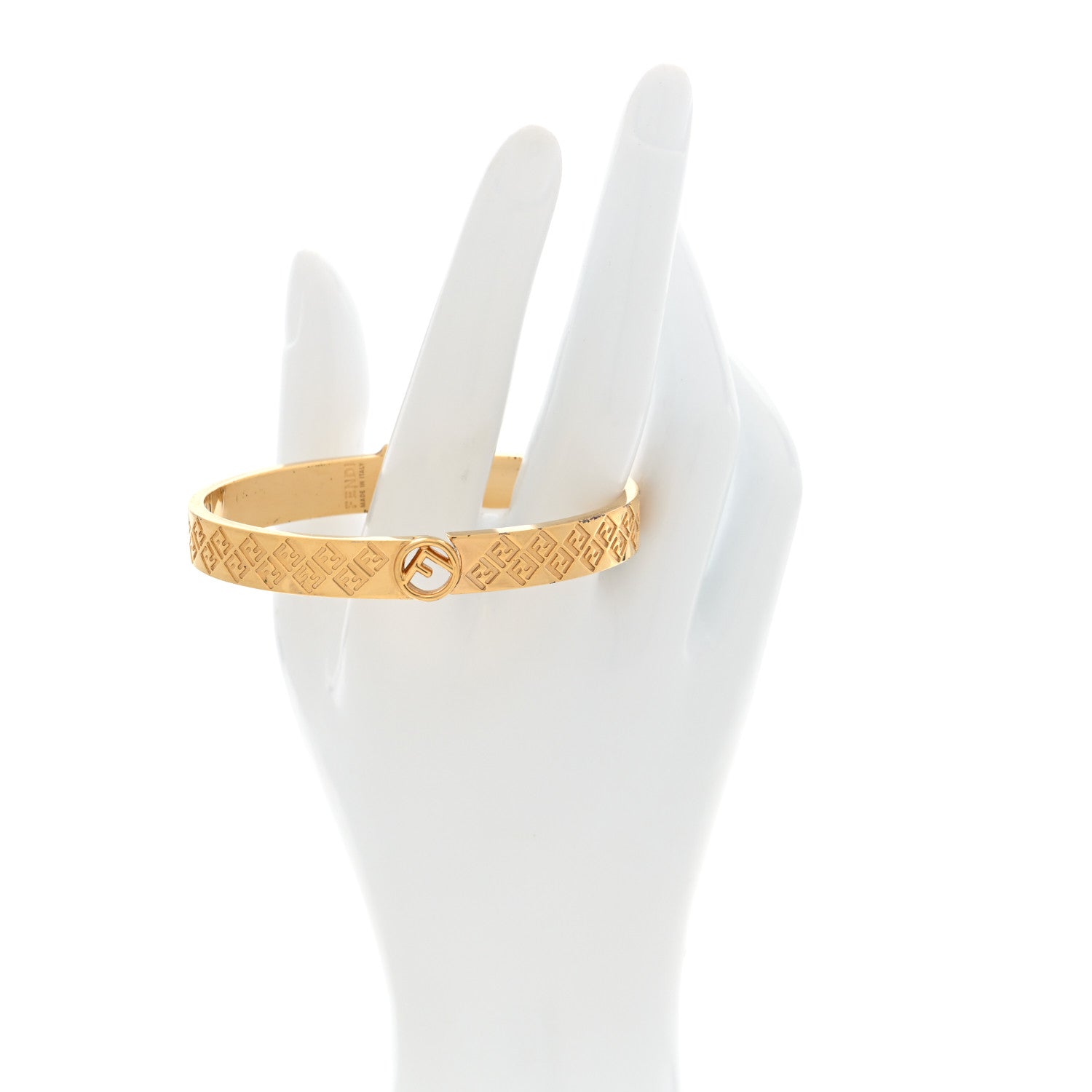 Fendi Brass Steel FF Bracelet Gold 2 of 4