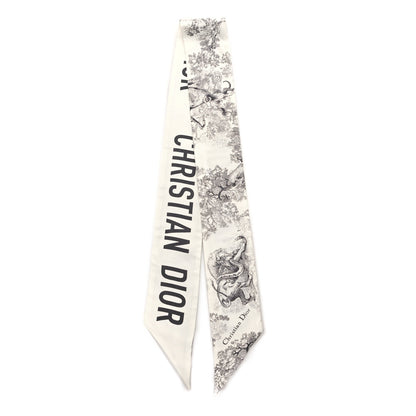 Christian Dior Silk Toile De Jouy Mitzah Scarf White 2 of 3