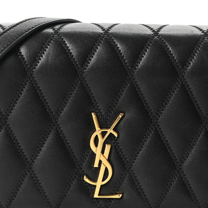 Saint Laurent Lambskin Diamond Quilted Monogram Angie Chain Bag  Black 8 of 10