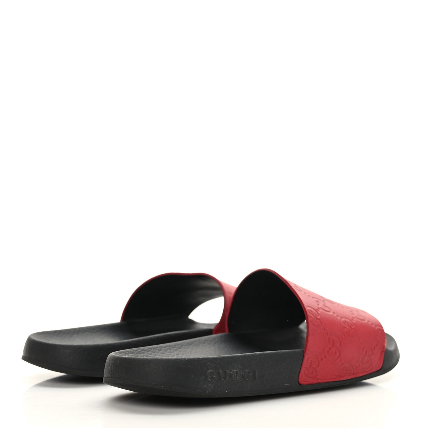 Guccissima Signature Womens Slide Sandals 38 Hibiscus Red