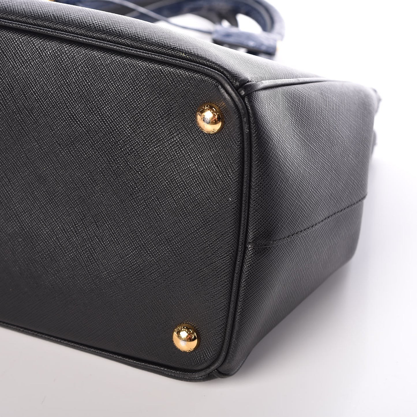 Saffiano Crocodile Medium Galleria Double Zip Tote Black Bleuette