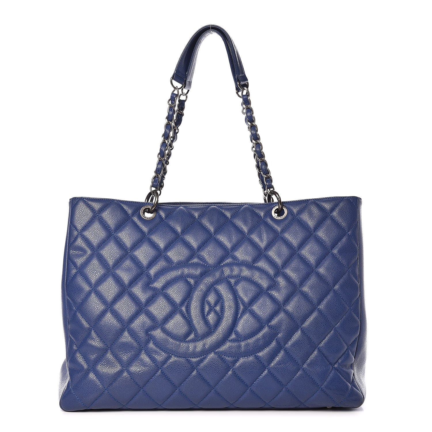Chanel Caviar Quilted XXL Grand Shopping Tote GST Navy Blue 1 of 20