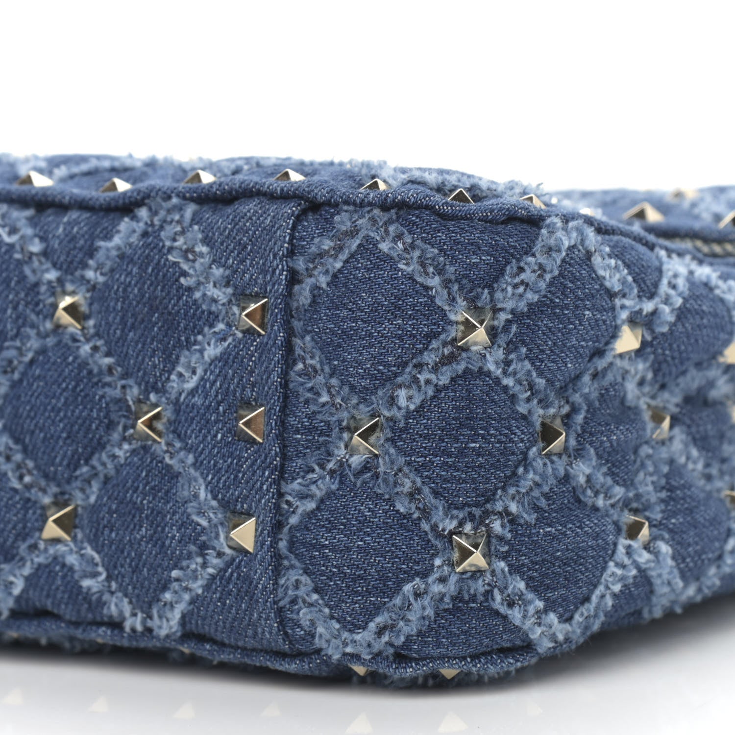 Valentino Garavani Denim Medium Rockstud Spike Shoulder Bag Denim 9 of 9